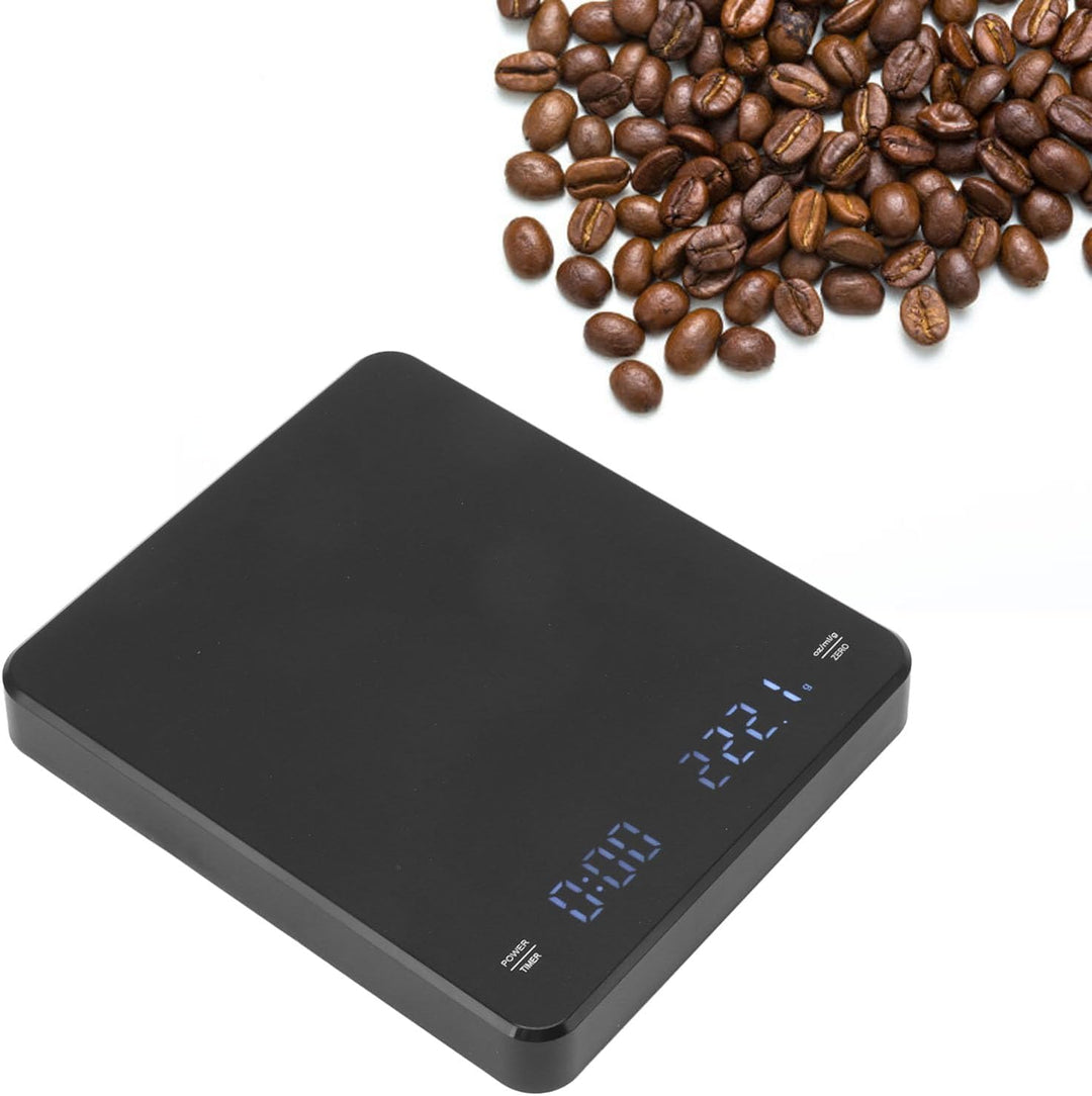 Kaffeewaage, USB-Aufladung, Automatische Nulllöschung, Hohe Genauigkeit, LED-Digitalanzeige, Handgeb