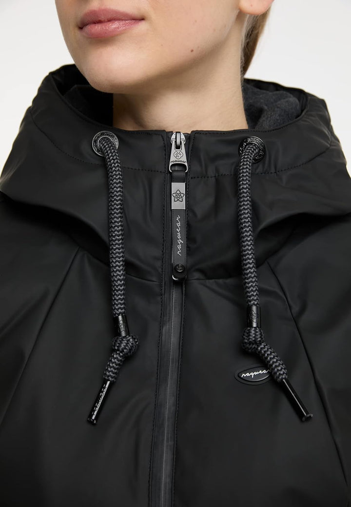 Ragwear Zuzka Rainy Damen Regenjacke Jacke Übergangsjacke, M Schwarz