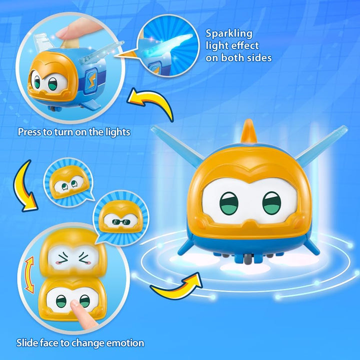 Super Wings Transforming Jerome & Pet, Transformer Roboterfiguren, Spielzeug für Jungen und Mädchen