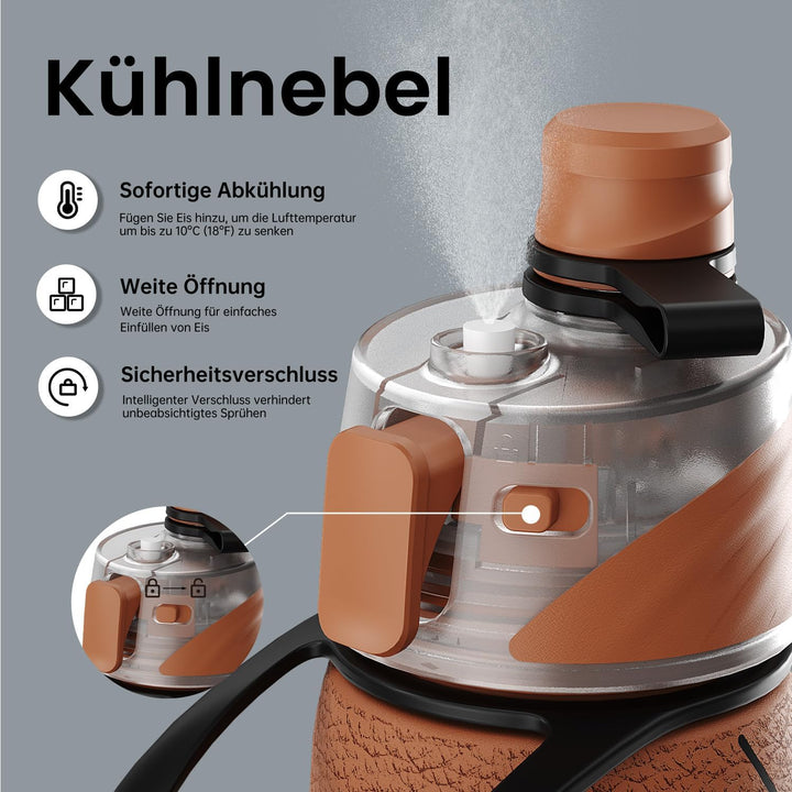 magcheer 600ml Trinkflasche Kinder Rugby mit Sprühfunktion | 3D Strukturierte Isolierte Nebel Wasser