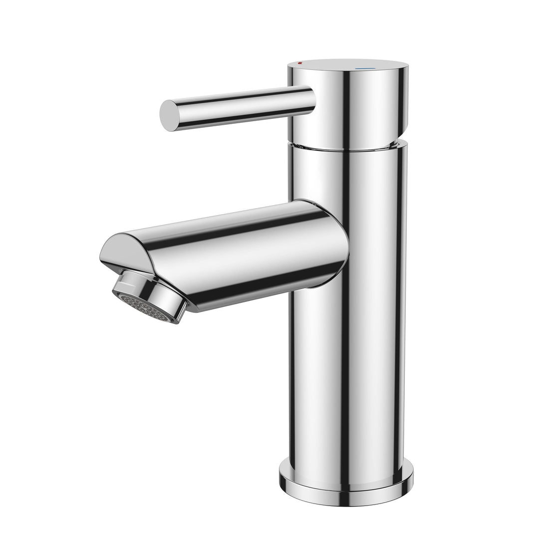FORIOUS® Wasserhahn Bad, Edelstahl Waschbeckenarmatur mit Auslaufhöhe 85MM, Einhebel-Mischbatterie f