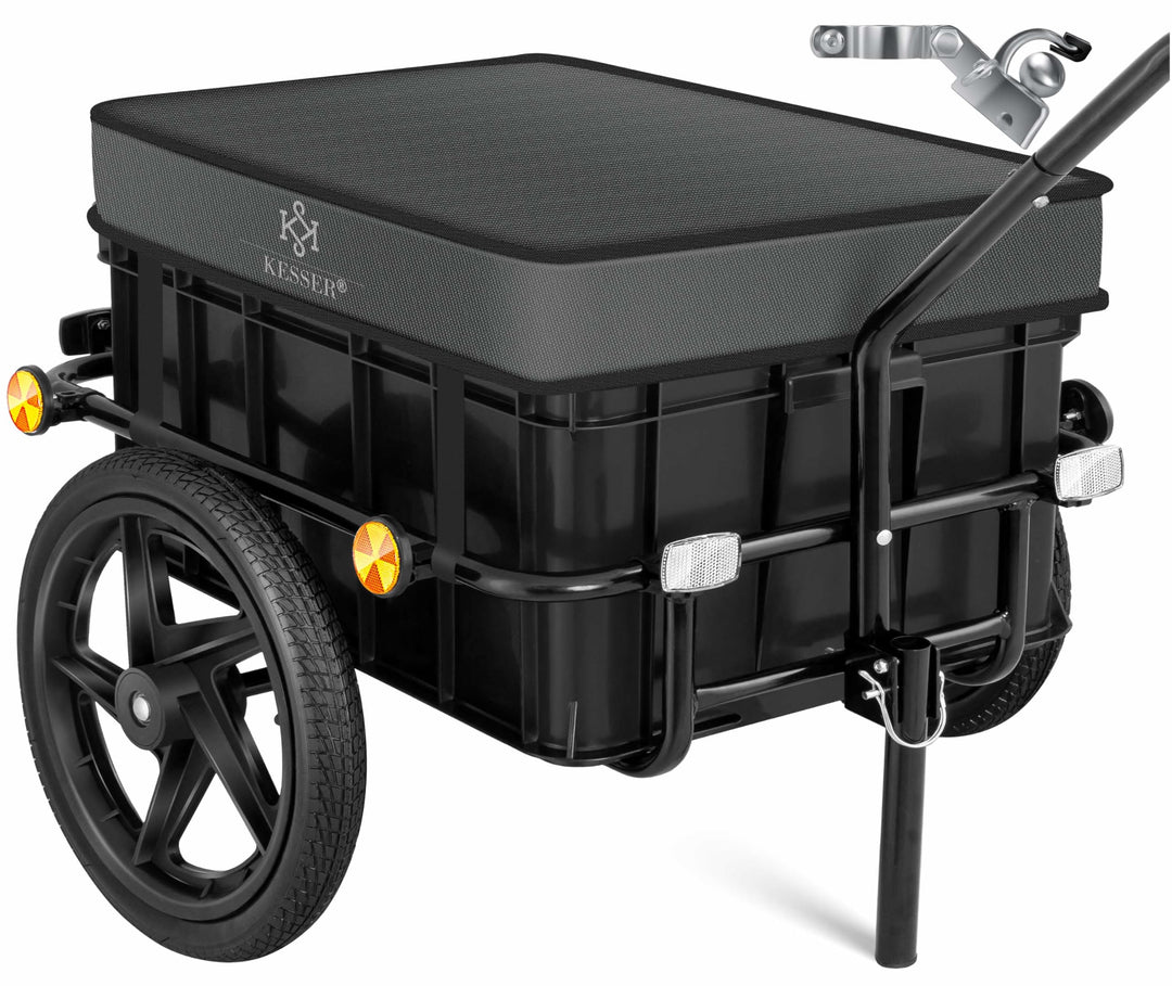 KESSER® Fahrradanhänger, Lastenanhänger, Handwagen mit Kupplung, Hochdeichsel, für Fahrrad Transport