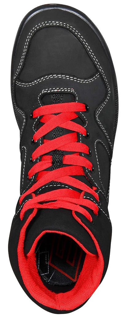 ELTEN Sicherheitsschuhe MAVERICK black-red Mid ESD S3, Herren, Leder, Stahlkappe, leicht, sportlich,