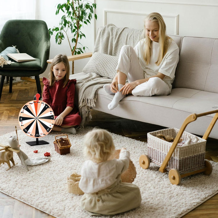 40cm Grosses Glücksrad Set, Tisch Glücksrad mit 24 Fächern Tombola Glücksrad mit Ständer Roulette Ra