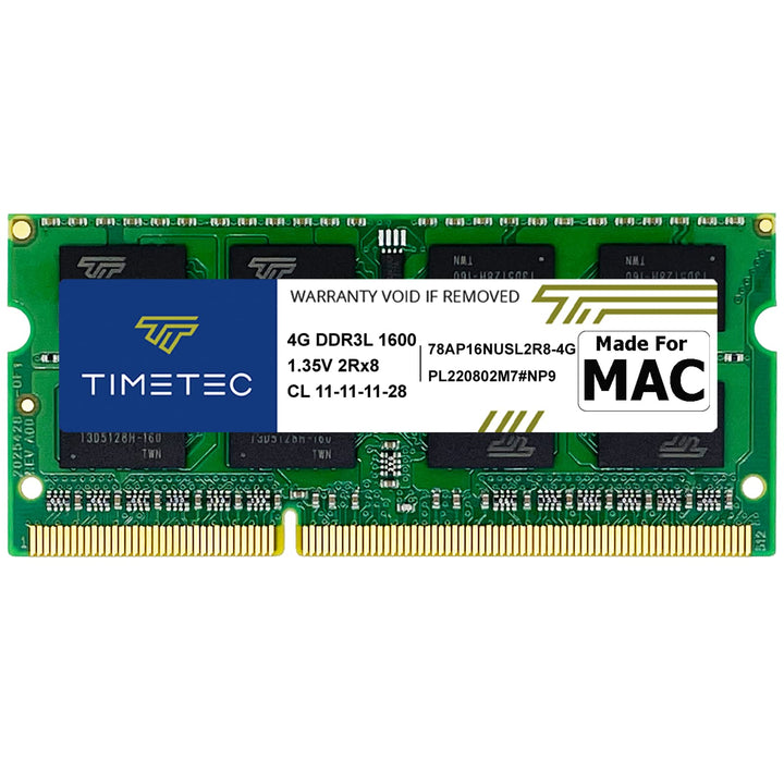 Timetec 4 GB kompatibel für Apple DDR3L 1600MHz PC3L-12800 für Mac Book Pro (Anfang/Ende 2011, Mitte