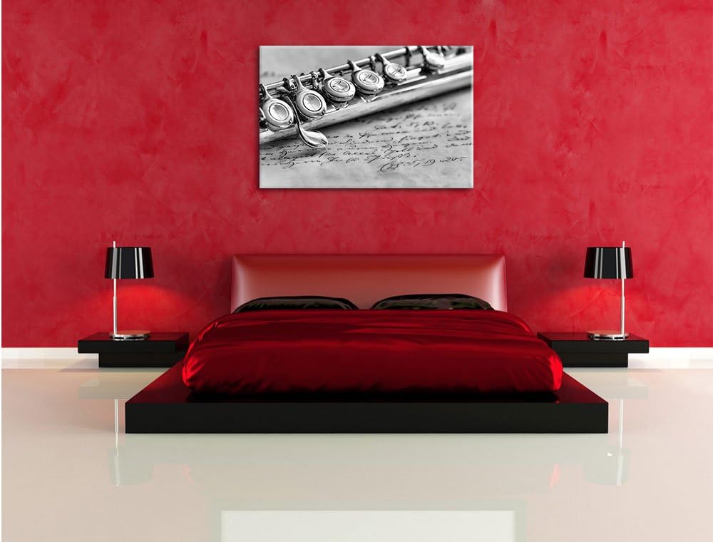 Pixxprint Detailaufnahme Einer Querflöte als Leinwandbild/Grösse: 100x70 / Wandbild/Kunstdruck/ferti