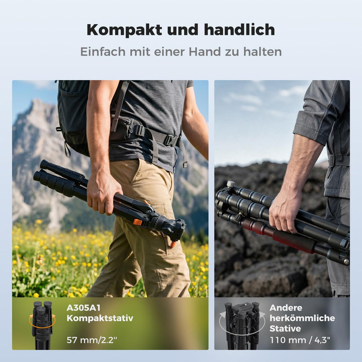 K&amp;F CONCEPT Kamera Stativ Handy Stativ | Tripod für Smartphone mit Handy Tablet Halterung, Aluminium