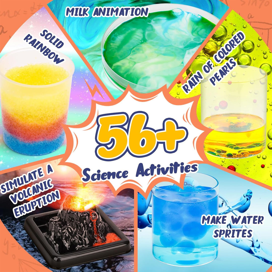 56 Experimentierset für Kinder - Schul-Labor-Experimentierkästen, Bildungsspielzeug für Jungen und M