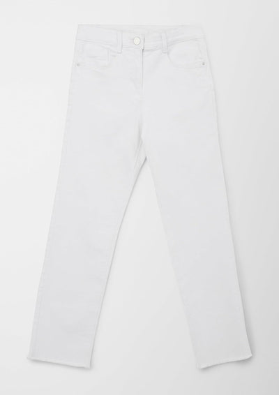 s.Oliver Junior Girl's Colored Denim, Straight Leg Croped, White, 176/SLIM