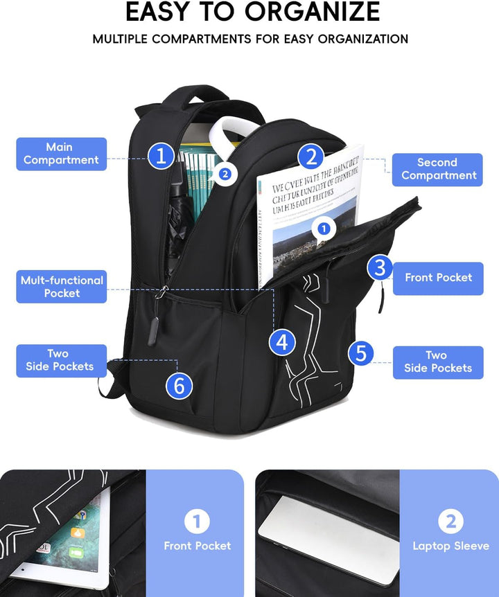 Amythe Schulrucksack Jungen Teenager Grosser Kapazität 28L, Rucksack Junior mit Laptopfach für Mitte