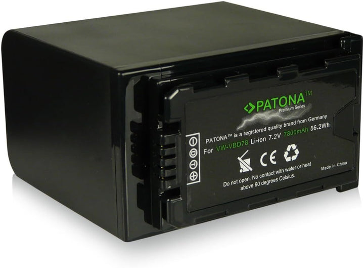 PATONA Premium Akku VW-VBD78 | 7800mAh 7.2V 56.2Wh | Ersatzakku VWVBD78 VBD78 kompatibel mit Panason