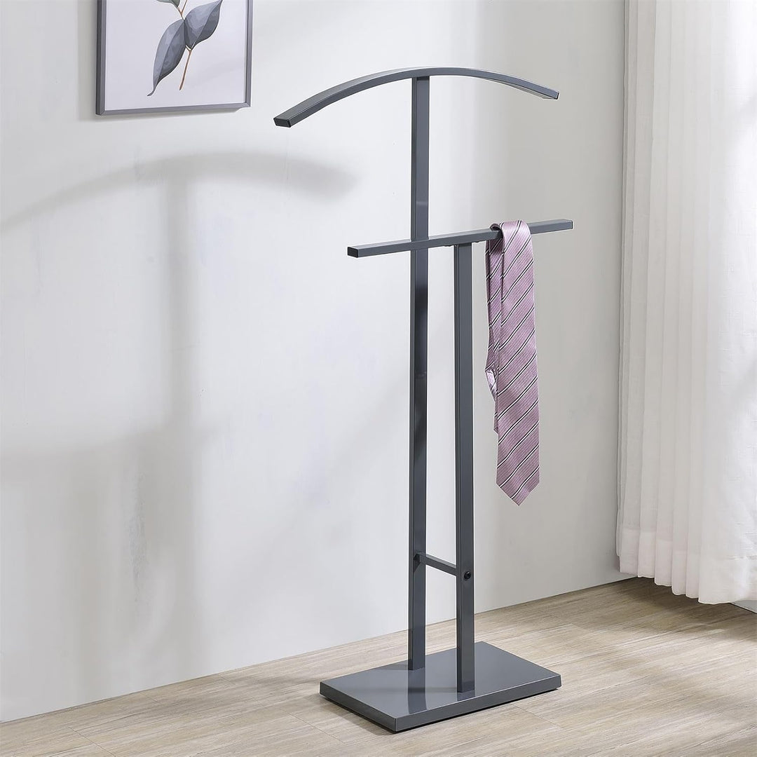 IDIMEX Herrendiener Scott aus Metall in grau lackiert, eleganter Stummer Diener mit Hosenbügel, schö