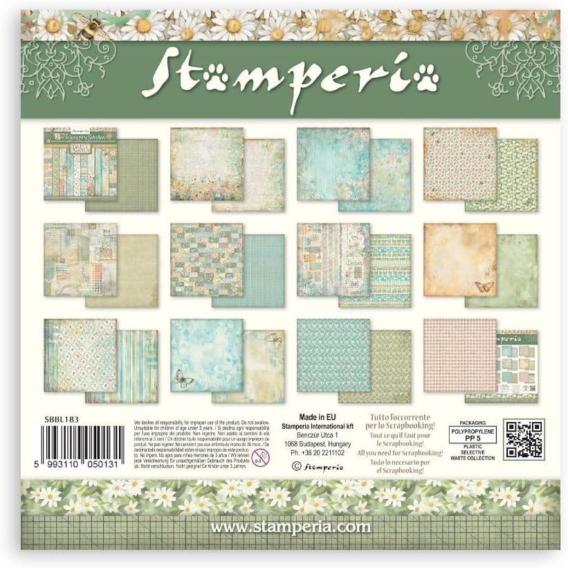 Stamperia - Scrapbook Paper Pad for Scrapbooks, Albums, Cards, Bullet Journals and More, Acid Free,