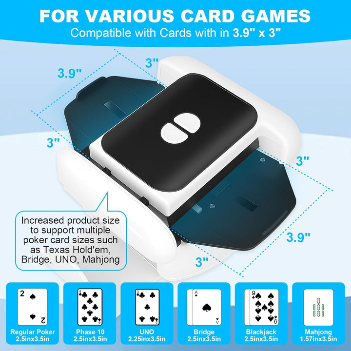 Kartenmischmaschine - Wiederaufladbarer, geräuscharmer, tragbarer automatischer Kartenmischer für 1–