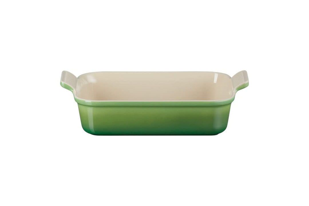 Le Creuset Rechteckige Auflaufform Tradition aus Steinzeug, 26 cm, 2.4 Liter, Bamboo, 71102264080001