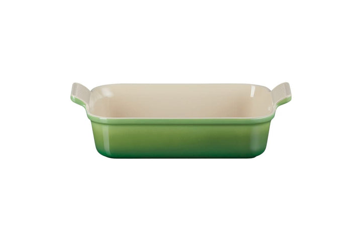 Le Creuset Rechteckige Auflaufform Tradition aus Steinzeug, 26 cm, 2.4 Liter, Bamboo, 71102264080001