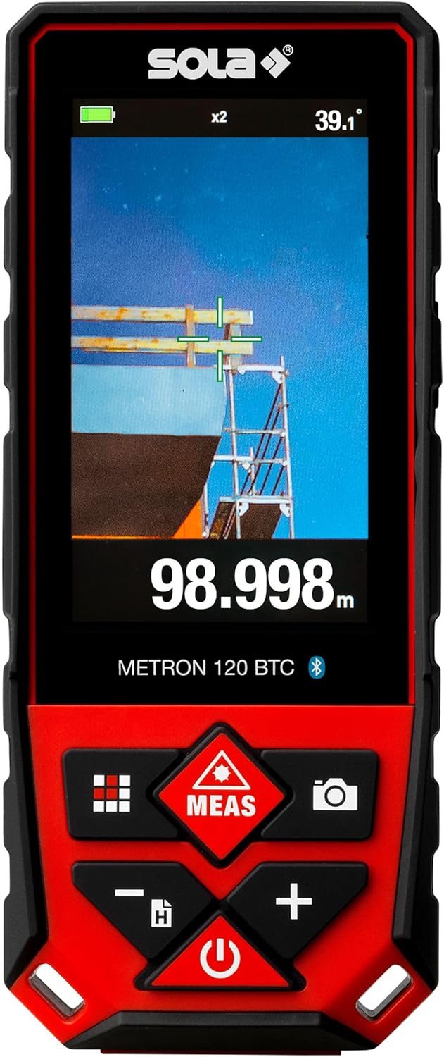 SOLA METRON BT - Laser Entfernungsmesser 30m, 60m, 80m, 120m – Distanzmesser Laser mit Bluetooth Dat