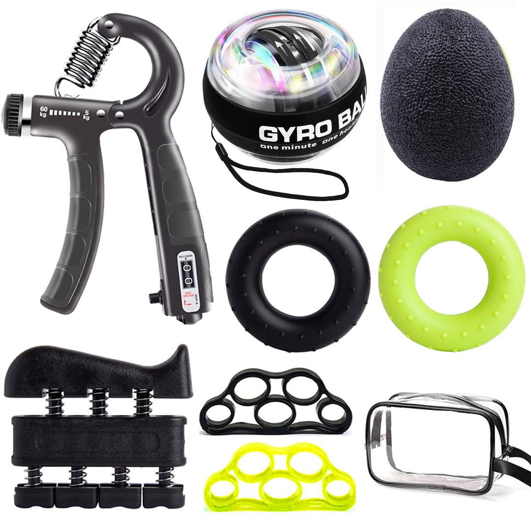 Handtrainer, Griffkraft Trainer Set, Unterarm Trainingsgerät,Hand Gripper, Fingertrainer, Gyroball,