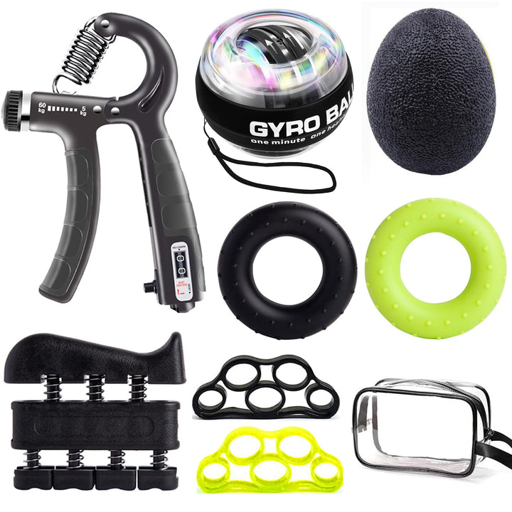 Handtrainer, Griffkraft Trainer Set, Unterarm Trainingsgerät,Hand Gripper, Fingertrainer, Gyroball,