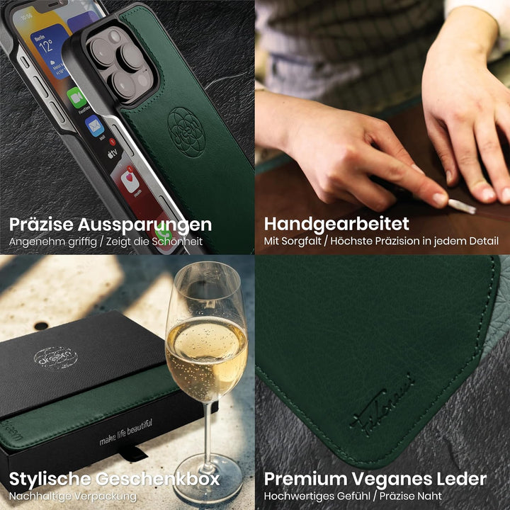 Dreem Fibonacci iPhone 15 Pro Max Brieftaschen-Etui / 2-in-1 stossfestes Etui und abnehmbares Folio