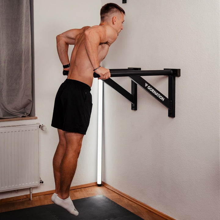 GORNATION Dip Bars für Wand, Dip Stange, Dips Barren, Wall Mounted Dip Station Home Gym Workout Bars