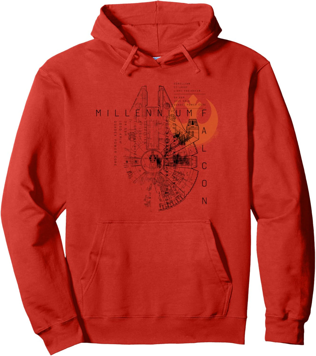 Star Wars Millennium Falcon Schematic Pullover Hoodie