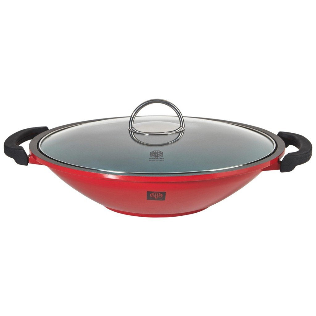 Wok "Gloria" 36cm in rot von Schulte Ufer (Induktionsgeeignet)