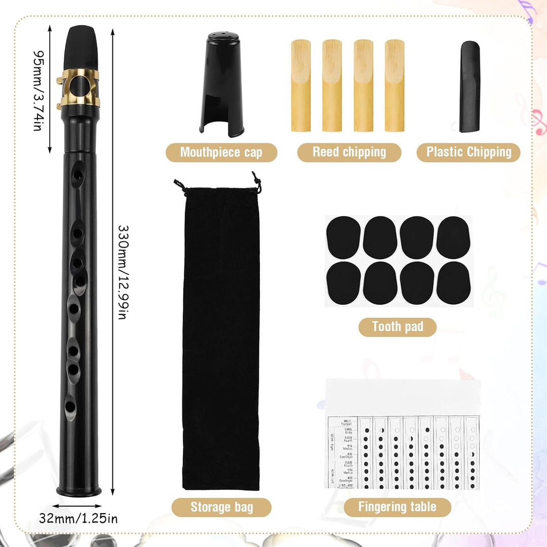 Mini Saxophon Spielbar Tragbares Instrumente Taschensaxophon Schwarz Pocket Saxophone Kit mit Saxoph