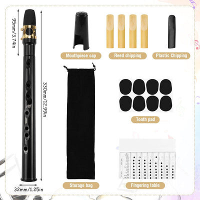 Mini Saxophon Spielbar Tragbares Instrumente Taschensaxophon Schwarz Pocket Saxophone Kit mit Saxoph