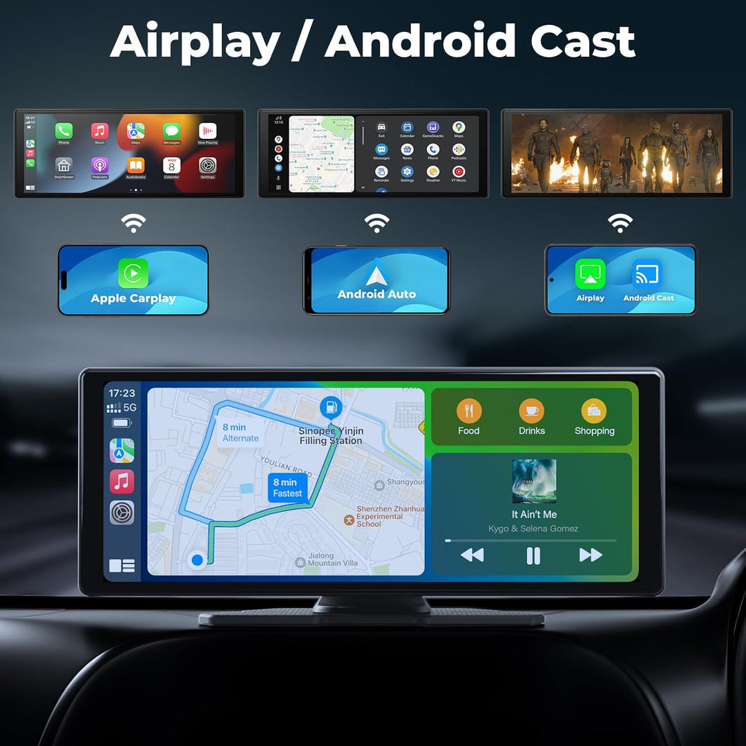 Drahtloses A-pple Carplay und Android Auto 10,26-Zoll-Touchscreen-Autoradio:1080p-Rückfahrkamera, Mi