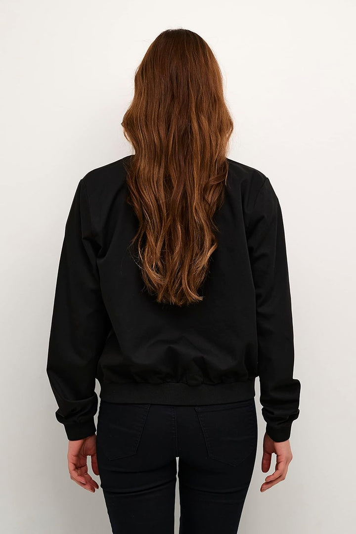 KAFFE Damen Bomber Jacke Damenjacke, lässig, Langer Ärmel, Relaxed Fit, Kalea Bomberjacke, Black Dee