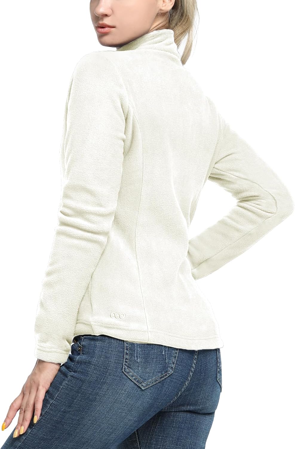 33,000ft Damen Fleecejacke mit Durchgehendem Reissverschluss Stehkragen Damen Leichte Fleece Jacke A