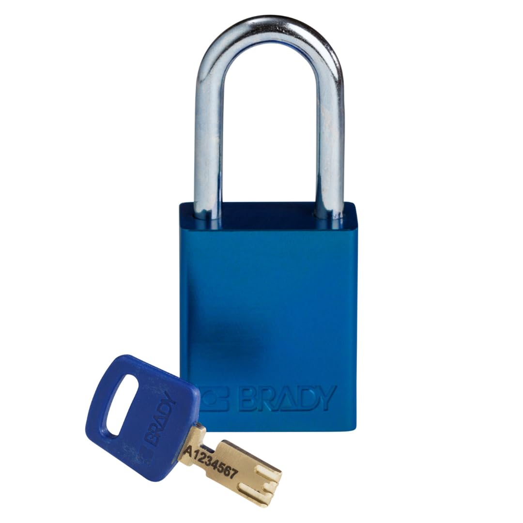 Brady SafeKey Vorhängeschloss Aluminium 1er-Pack - Lockout Schloss mit Schlüssel - Lockout Tagout Si