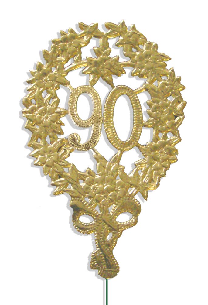 Kunze A014041901 Jubiläumszahl 90 mit Haltedraht, 10 Stück, Gold, 8 x 12 cm, 90