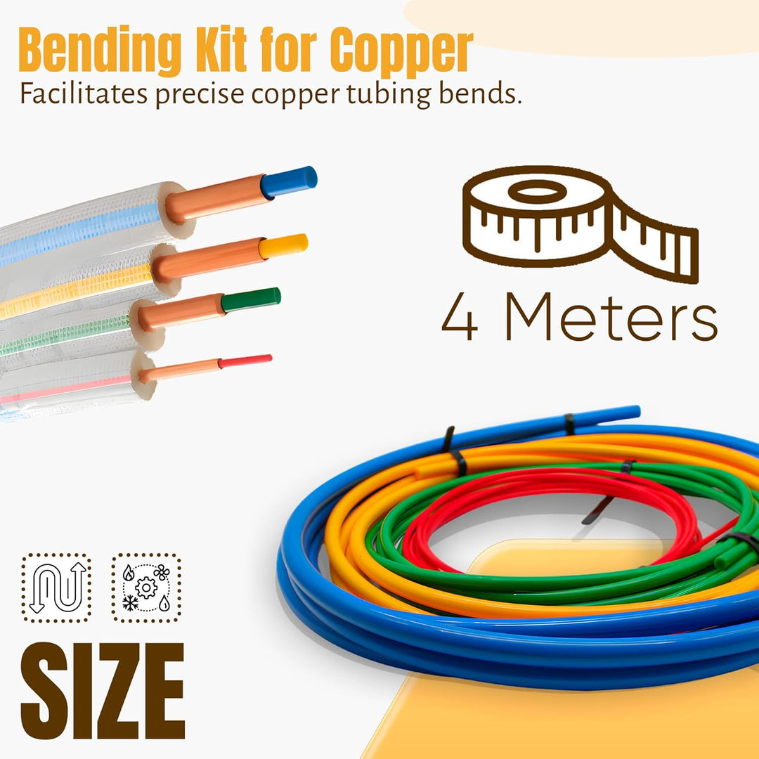 DOJA Barcelona | Rohrbiege Set für Klimaanlagen | 4 Meter | Ø| 1/4"-3/8"-1/2"-5/8" | Rohrbiegesatz f