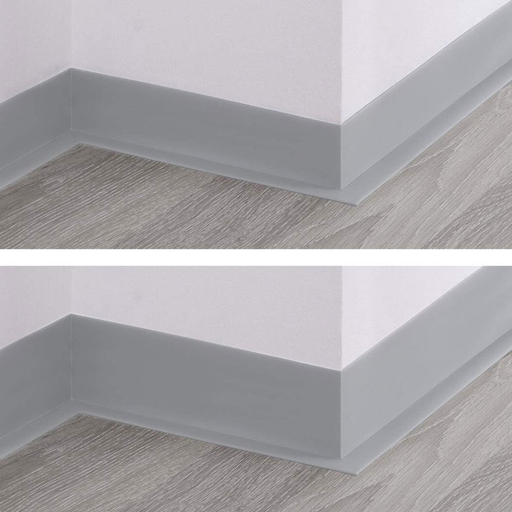 HOLZBRINK Weichsockelleiste selbstklebend Grau Knickleiste, Material: PVC, 70x20mm, 5 Meter 5m Grau,