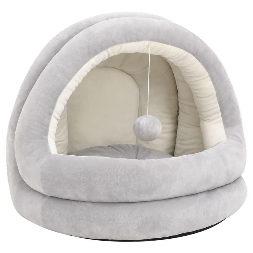 vidaXL Katzenbett 40x40x35cm Grau Creme Hundebett Katzenhöhle Katzen Nest 40 x 40 x 35 cm Grau, 40 x