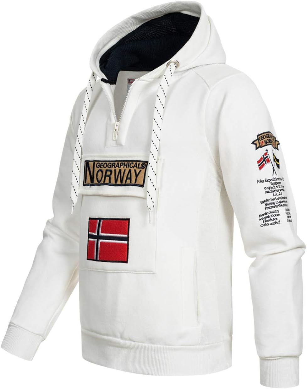 Geographical Norway GYMCLASS Men - Herren Kängurutasche Hoodie Sweatshirt mit Markenlogo und Langarm