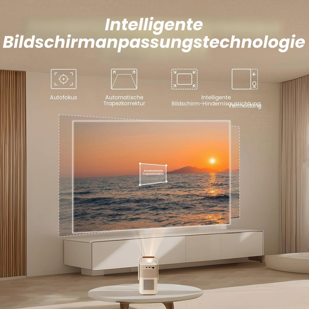 Yaber T2 Plus Outdoor Projektor mit WiFi 6 und Bluetooth, Native 1080P Smart Movie Tragbarer Projekt