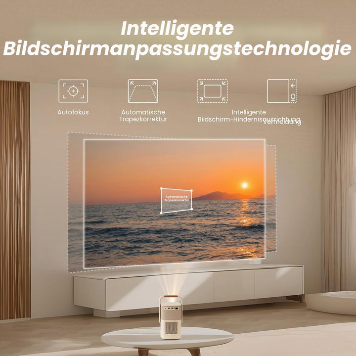 Yaber T2 Plus Outdoor Projektor mit WiFi 6 und Bluetooth, Native 1080P Smart Movie Tragbarer Projekt