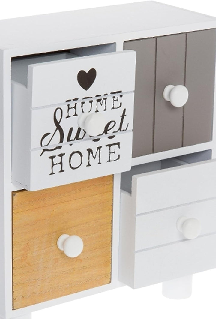 elbmöbel Schmuckkommode Shabby Home Sweet Home Schubladen Mini-Kommode (22x20x10)