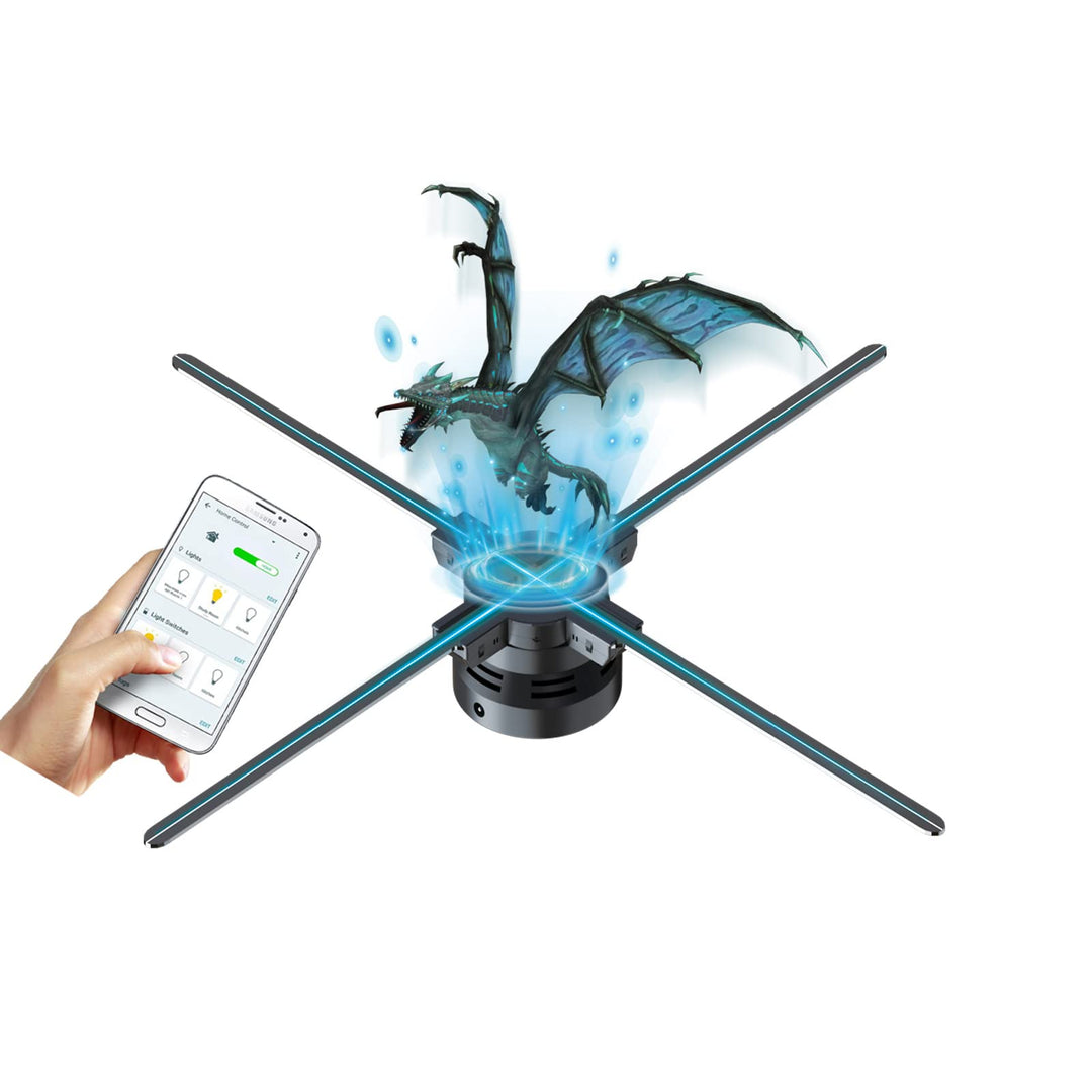 Missyou 70cm 3D Hologramm Projektor, 832 LED, WiFi Steuerung, Bluetooth, 700 Video-Materialien, App