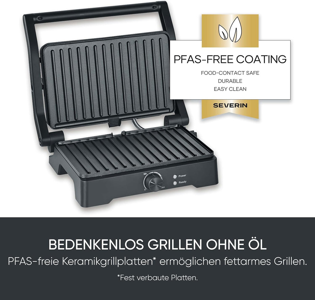SEVERIN MultiGrill XL, hochwertige Keramikbeschichtung, grosse Grillfläche, PFAS-freie Grillplatten,