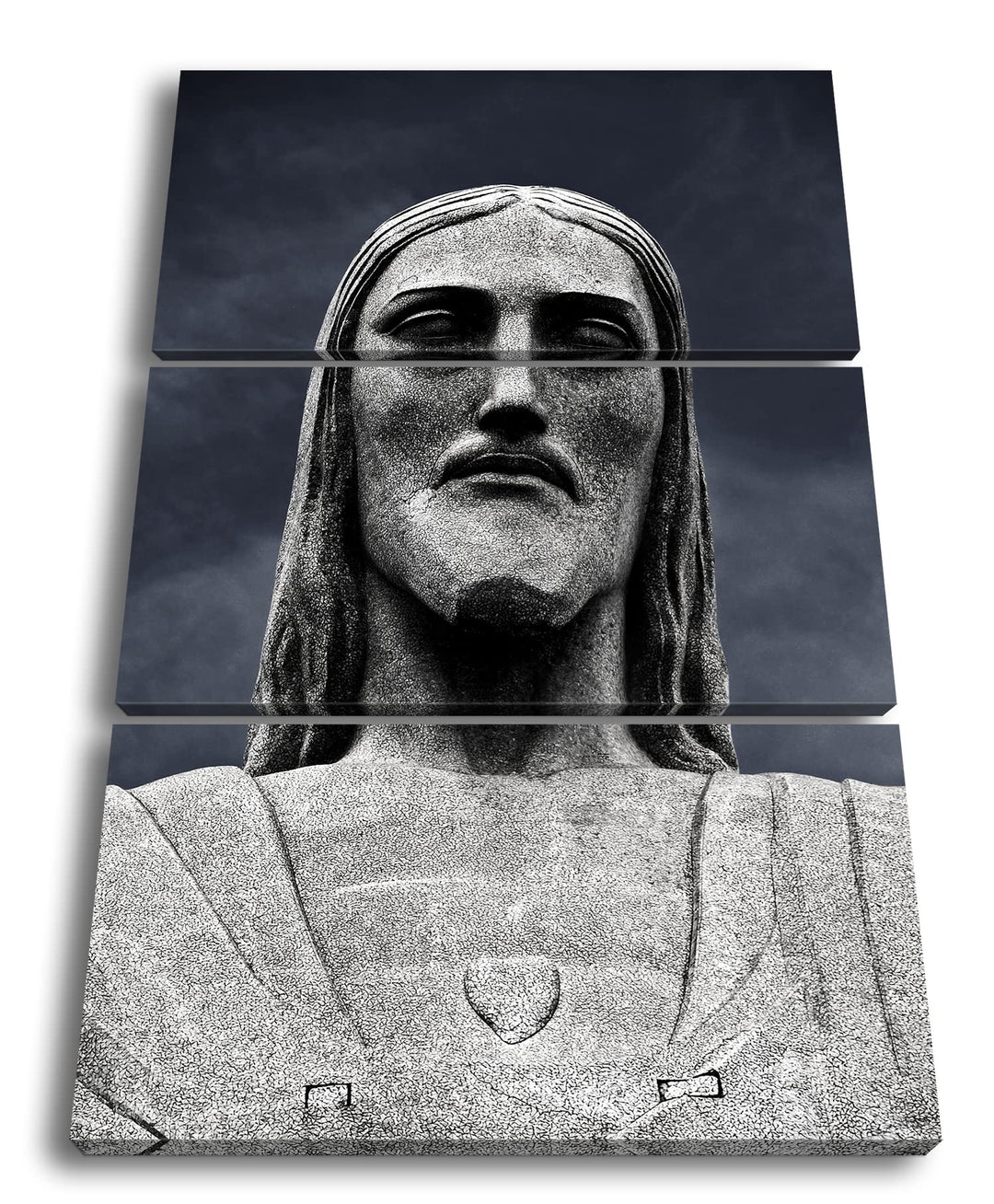 Jesus Statur in Rio de Janeiro Format: 3Teilig als Leinwandbild, Motiv fertig gerahmt auf Echtholzra