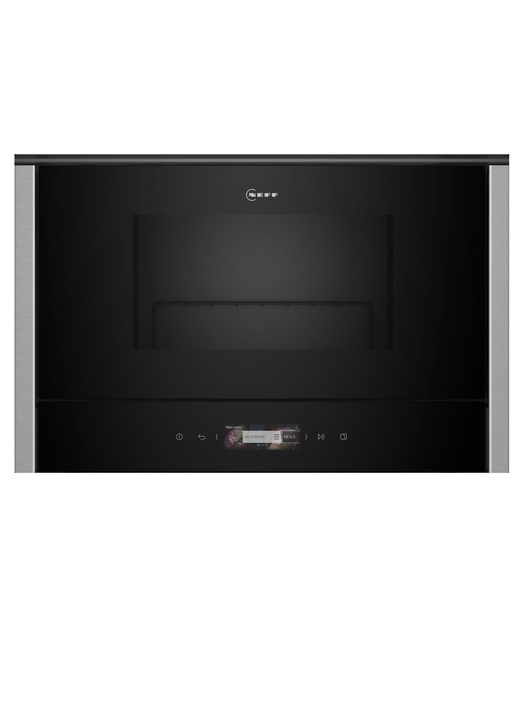 NEFF NL4GR31N1 Einbau-Mikrowelle N70, Integrierbare Mikrowelle mit Grill 40 x 60cm, Full Touch TFT-D