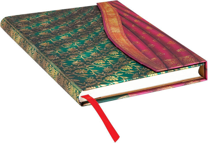 Paperblanks - Varanasi-Seiden Ferozi - Notizbuch Midi Unliniert, Midi (180 x 130) Unliniert Midi (18