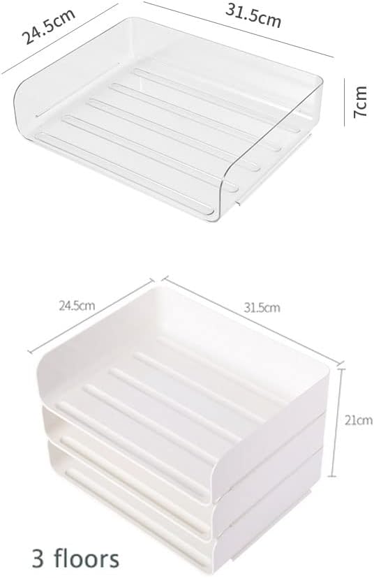 3-stöckige Ablagekorb für A4, Dokumentenablage aus PET Kunststoff, Briefkorb, Briefablage Organizer