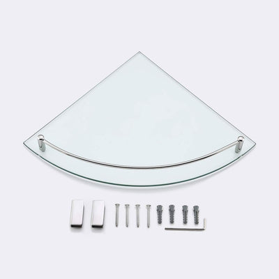 KES Duschablage Ecke Eckregal Duschregal Glasregal Duschablage Glas 7 MM Hartglas Wandregal Badregal