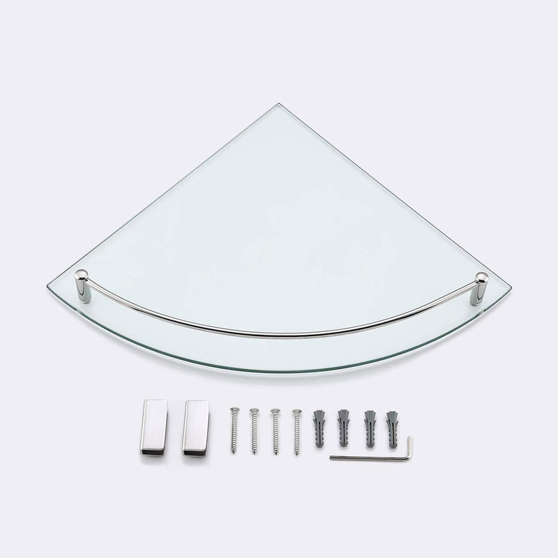 KES Duschablage Ecke Eckregal Duschregal Glasregal Duschablage Glas 7 MM Hartglas Wandregal Badregal