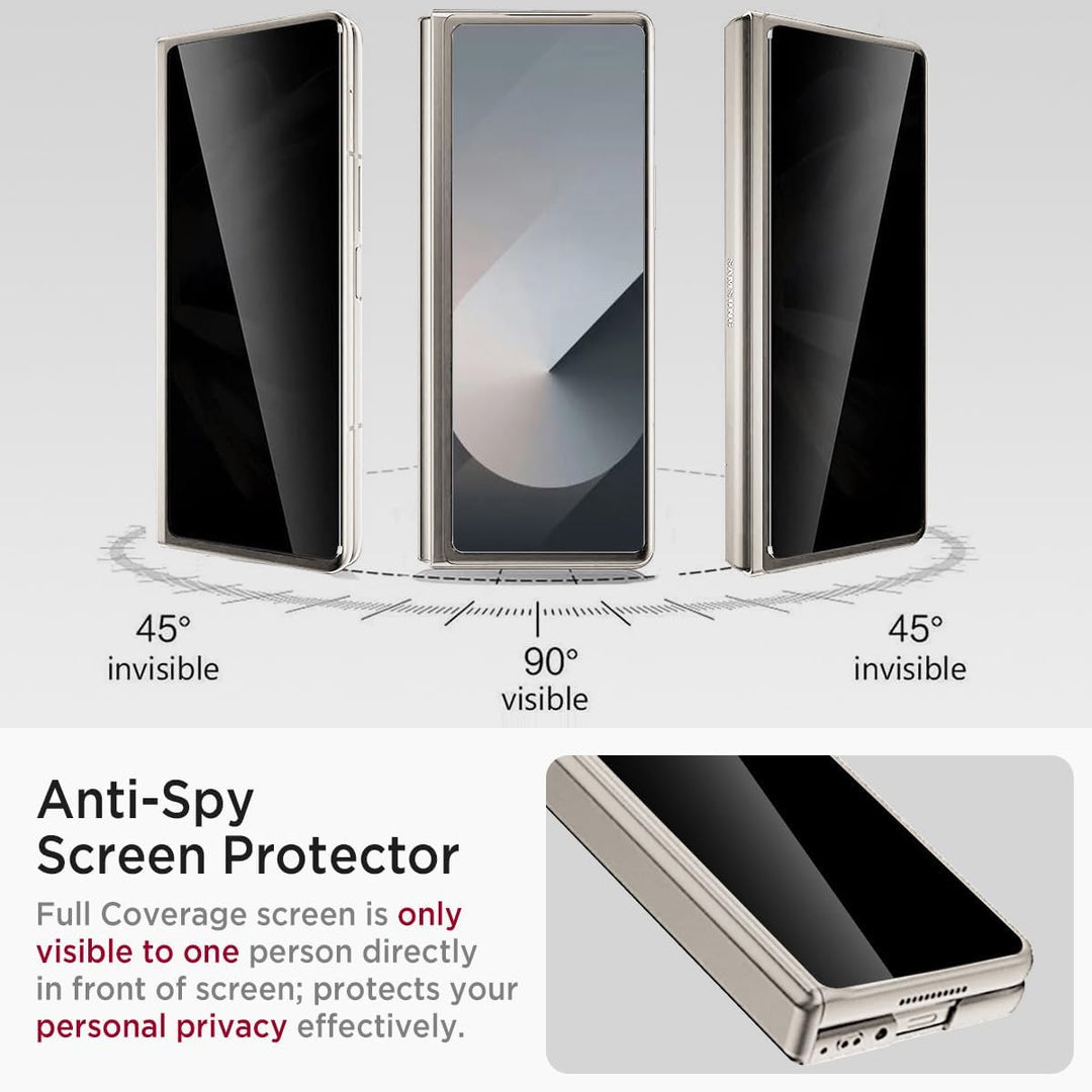 Miimall Kompatibel mit Samsung Galaxy Z Fold 6 Hülle mit Displayschutz Anti-Peeping+Magnetischer Sch